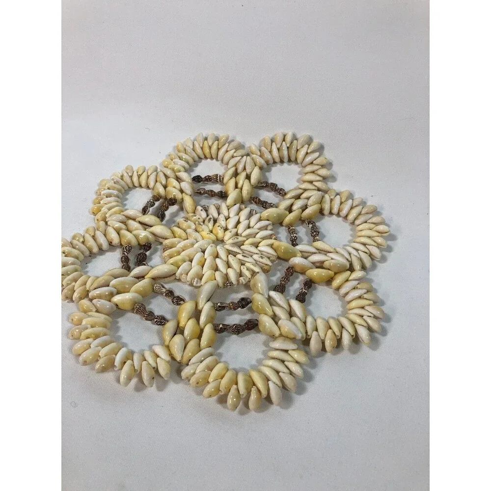 Vintage Glossy Conch Sea Shell Trivets 9 1/2